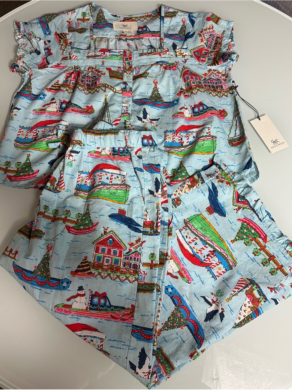 NWT Printfresh Sugar Plum Ferry Pajama Set XS Organic Cotton Christmas Holiday - Picture 2 of 14